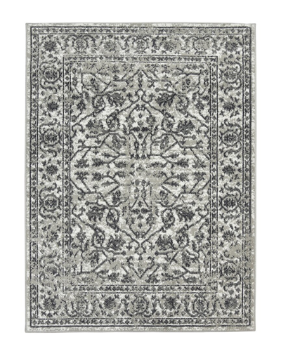 Ar Rugs Alpine Fany Bordered Runner Rug In Gray