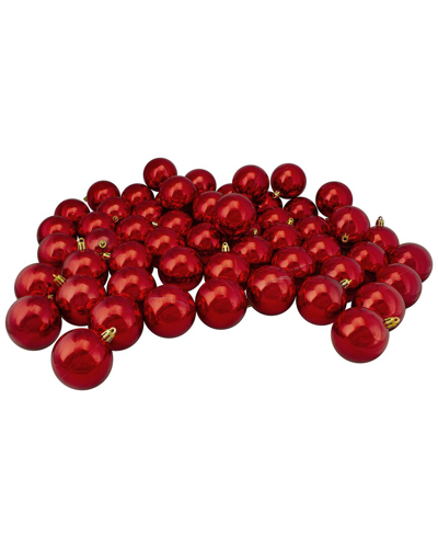 Northlight 60ct Shatterproof Shiny Christmas Ball Ornaments In Red