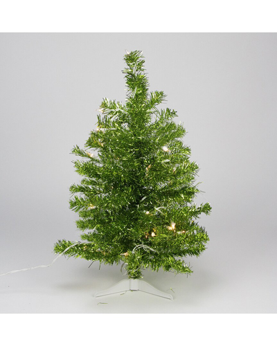 Northlight 2ft Pre-lit Paradise Lime Green Tinsel Pine Artificial Tree