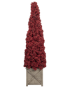 Northlight 50in Artificial Berry Cone Potted Christmas Topiary