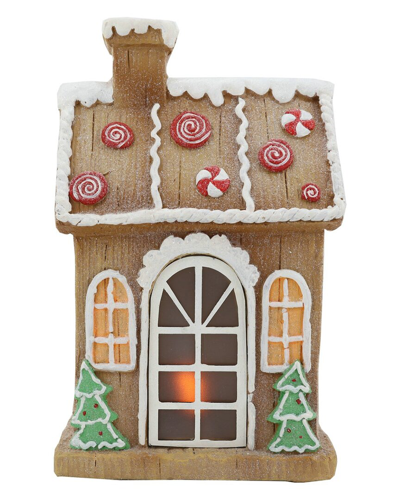 Northlight 14in Led Lighted Peppermint Gingerbread House Christmas Džcor In Brown