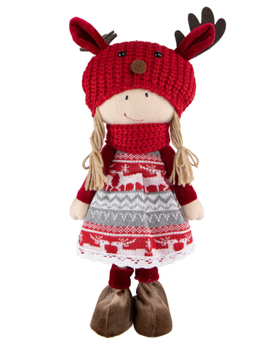 Northlight 17in Nordic Girl With Moose Antler Figure