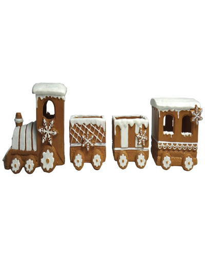 Northlight 17.75in Frosted Gingerbread Train Tabletop Christmas Display In Brown