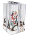 Northlight 12in Lighted & Musical Santa Claus Snowing Gift Box