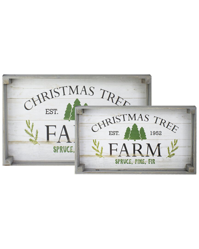 Northlight Set Of 2 Farm Fresh Christmas Display Trees