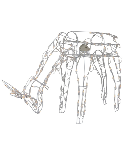 Northlight 42in Lighted White Feeding Reindeer Animated Outdoor Christmas Display