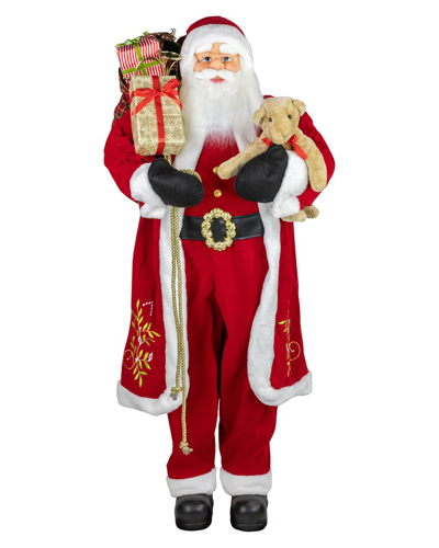 Northlight 60in Traditional Santa Claus With Teddy Bear