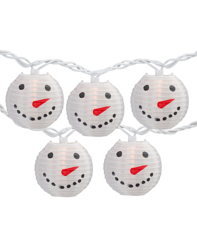 Northlight 10-count White Snowman Paper Lantern Christmas Lights In Neutral