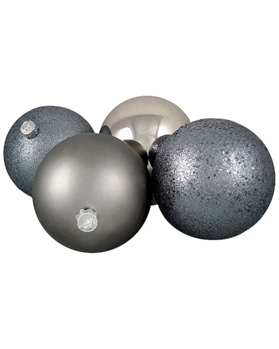 Northlight 4ct Shatterproof 4-finish Christmas Ball Ornaments In Metallic