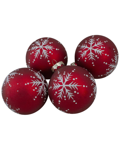 Northlight Set Of 4 Matte Glass Ball Christmas Ornaments