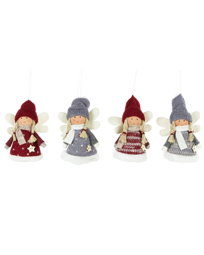 Northlight Set Of 4 Plush Angel Christmas Ornaments In Multi