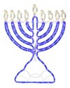 NORTHLIGHT NORTHLIGHT 150 CLEAR & BLUE LED HANUKKAH MENORAH ROPE LIGHTS