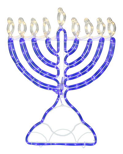Northlight 150 Clear And Blue Led Hanukkah Menorah Rope Lights, 1.4 Feet White Wire