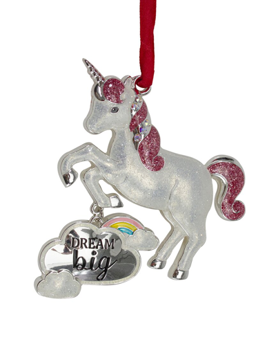 Northlight 3.25in Silver Plated Dream Big Unicorn Ornament In Metallic