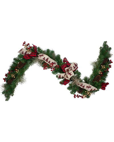 Northlight 6ft Bows & Berries Artificial Christmas Garland