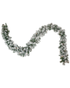 Northlight 9ft Pre-lit Flocked Madison Pine Artificial Christmas Tree