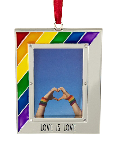 Northlight 3.5in Silver-plated Love Is Love Pride Frame Ornament