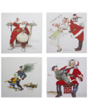 Northlight Set Of 4 Classic Norman Rockwell Christmas Scene Canvas Wall Art