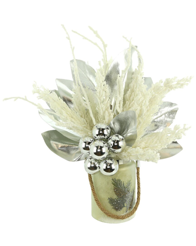 Creative Displays Cream And Silver Magnolia Leaf Holiday Arrangement