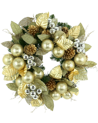 Creative Displays 24 Glittery Gold Holiday Wreath