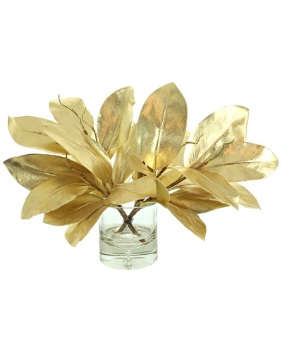Creative Displays Magnolia Leaf Holiday Arrangement In Gold