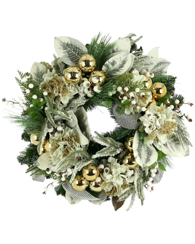 Creative Displays 28 White Snowy Leaves Holiday Wreath