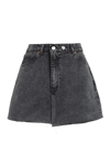 Our Legacy Cover Slit-hem Denim Mini Skirt In Grey