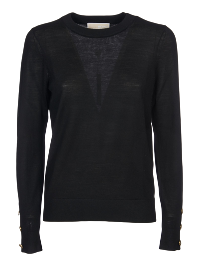 Michael Michael Kors Women's Cut-out Rib-knit Jumper In Black