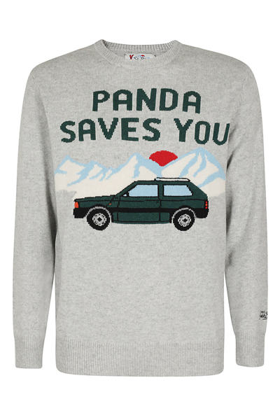 Mc2 Saint Barth Panda Saves You Logo刺绣嵌花针织毛衣 In ml Panda Save
