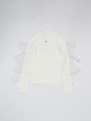 Twinset Ruffled Mock-neck Top In Bianco