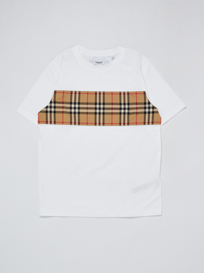 Burberry Kids' Cedar Tshirt T-shirt In Bianco