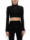 Off-white Laced Up Turtleneck Top In Multicolor