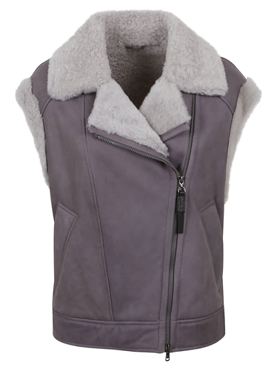 Brunello Cucinelli Fur Vest In Gray