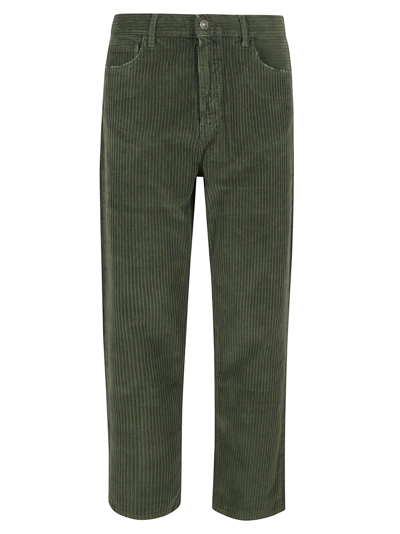 Alanui Corduroy Straight-leg Trousers In Green