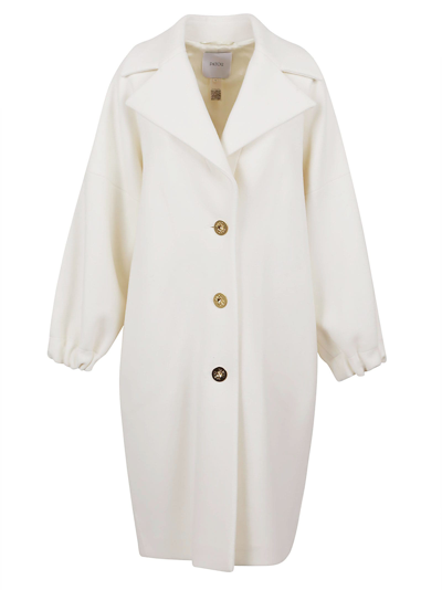 Patou Single-breasted Midi Coat In White