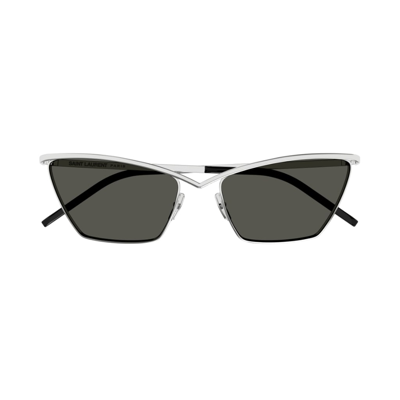 Saint Laurent Sl 637 002 Sunglasses In Silver Silver Grey