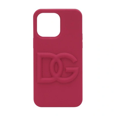 Dolce & Gabbana Iphone 14 Pro Max Cover In Raspberry