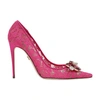 Dolce & Gabbana Rainbow Lace In Lurex Lace Pumps In Fuchsia