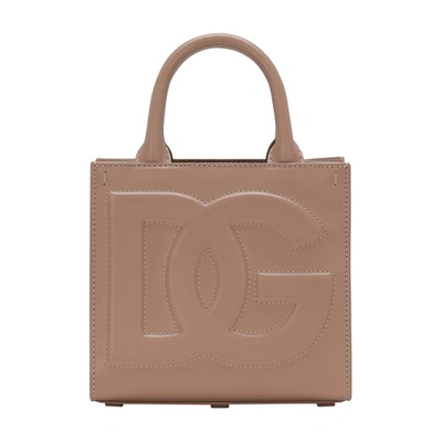 Dolce & Gabbana Mini Leather Dg Daily Shopper Bag In Pink