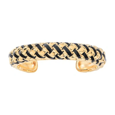 Aurelie Bidermann Harria 18kt Gold-plated Cuff In Black