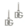 DOLCE & GABBANA SINGLE LOGO EARRING WITH PEARL ACCENTS