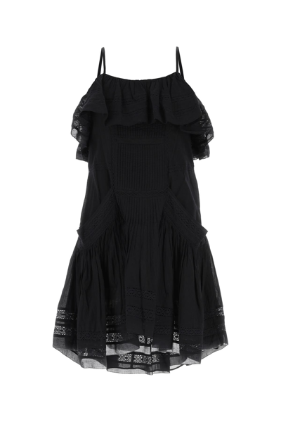 Isabel Marant Étoile Moly Tiered Broderie-anglaise Minidress In Black
