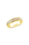 Sterling Forever Mishel Mother-of-pearl Band Ring In Gold