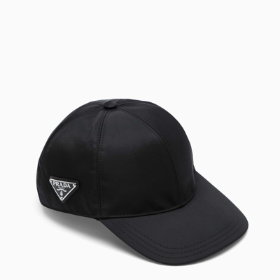 Prada Black Nylon Baseball Cap