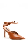 Bcbgmaxazria Leonor Ankle Wrap Pointed Toe Pump In Cognac
