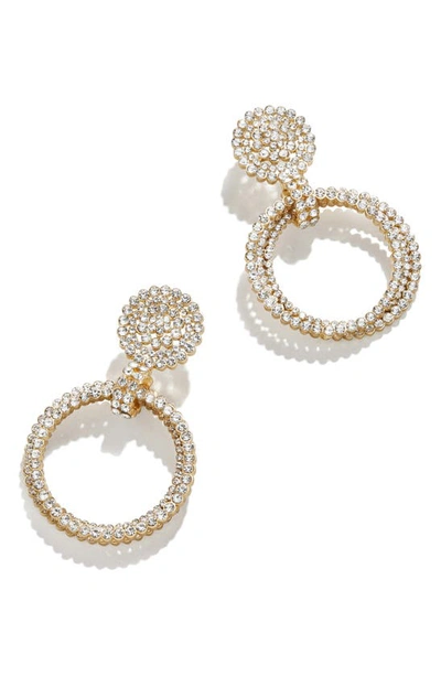 Baublebar Pavé Crystal Frontal Hoop Earrings In Gold
