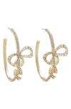 Baublebar Bow Tie Pavé Hoop Earrings In Gold