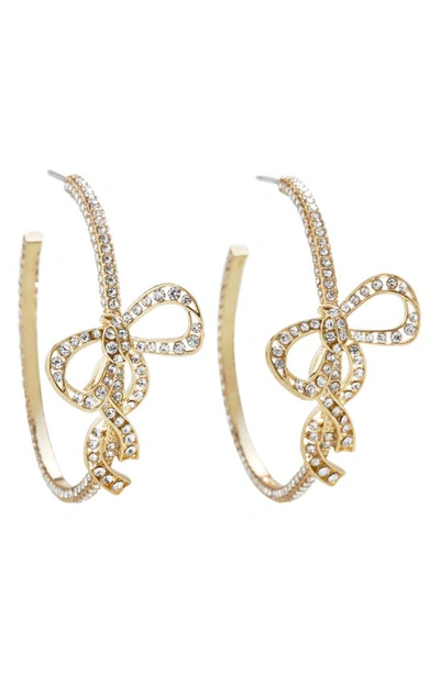 Baublebar Bow Tie Pavé Hoop Earrings In Gold