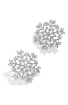 Baublebar Blanche Pave Snowflake Statement Stud Earrings In Silver Tone In Clear