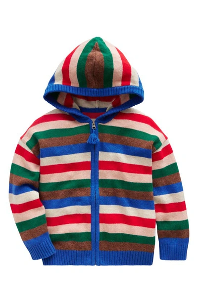 Mini Boden Kids' Stripe Zip-up Sweater Jacket In Paradisico Blue